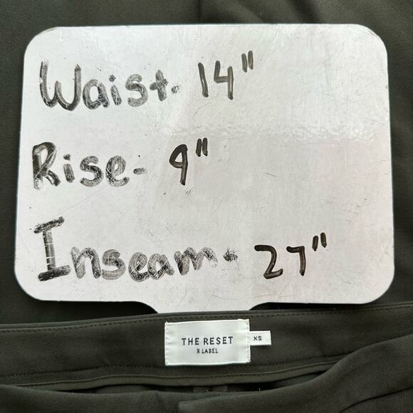 The Reset R Label Hunter Green High Rise Skinny Stretch Dress Pants Trousers XS - Picture 10 of 12